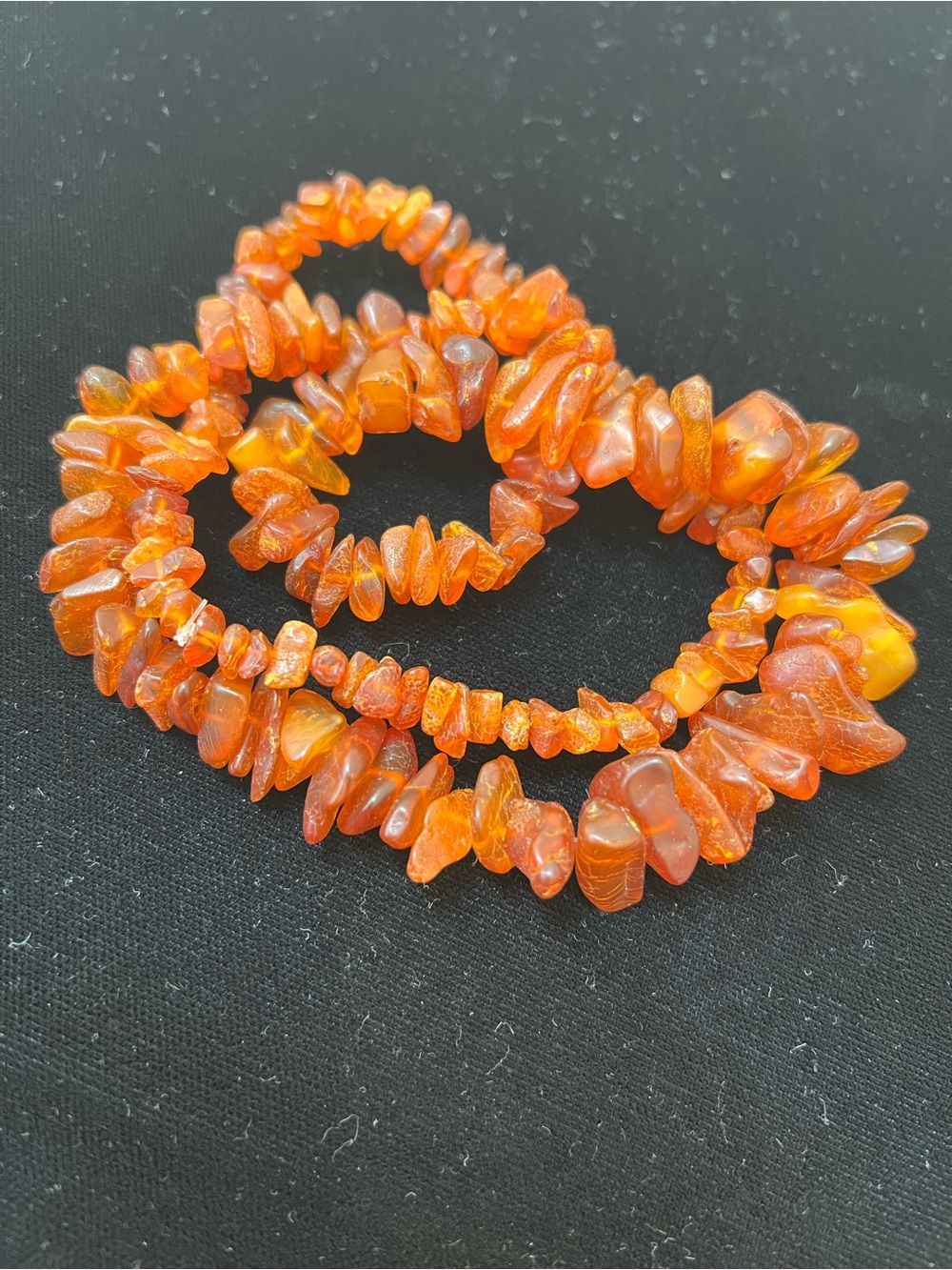 Orange acetic Baltic Amber necklace -25 “ long. Women Jewelry